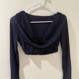 Elegant Navy Blue Women's Top and bottom